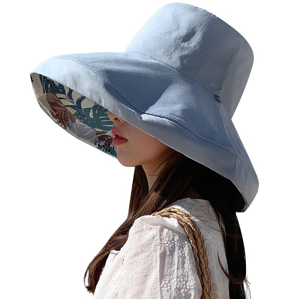 7268 Wide Brim Summer Sun Hat Wired Edge Floral Beach Bucket Hats